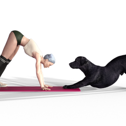 yogadog1.png STL file yoga with my dog・3D print design to download