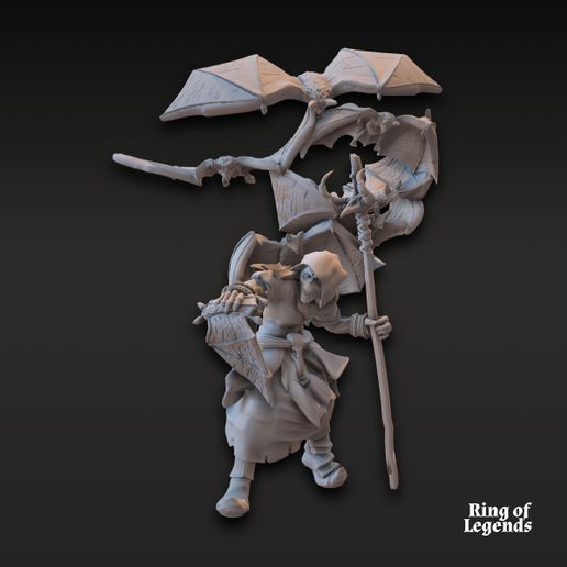3D file Goblin shaman on foot bats – Digital | Goblins of the Cave ...
