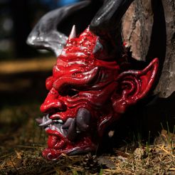 Japanese Hannya Mask Oni Demon Mask Samurai Mask 3D print model, rinzlerr