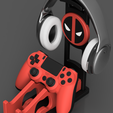 Controller-and-Headset-Stand-Deadpool-02.png Deadpool Dual Controller & Headset Stand