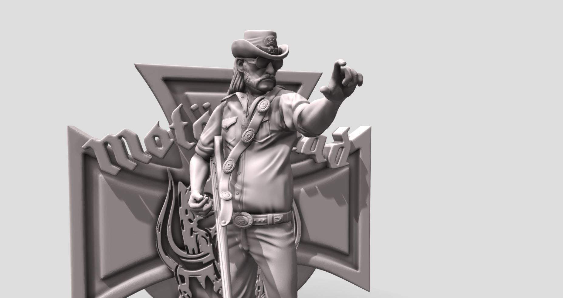 8.jpg Download STL file Lemmy Kilmister motorhead - 3Dprinting 3D • 3D printable template, ronnie_yonk