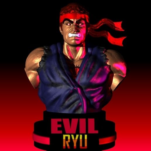 👤 EVIL RYU STREET FIGHTER・ STL File for ・Cults