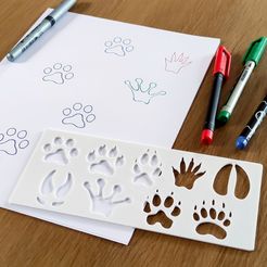 pochoir_dessins.jpg STL file Animal prints stencil・3D printing template to download