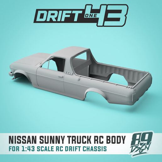 🚚 Nissan/Datsun Sunny Truck body for 1:43 scale rc drift