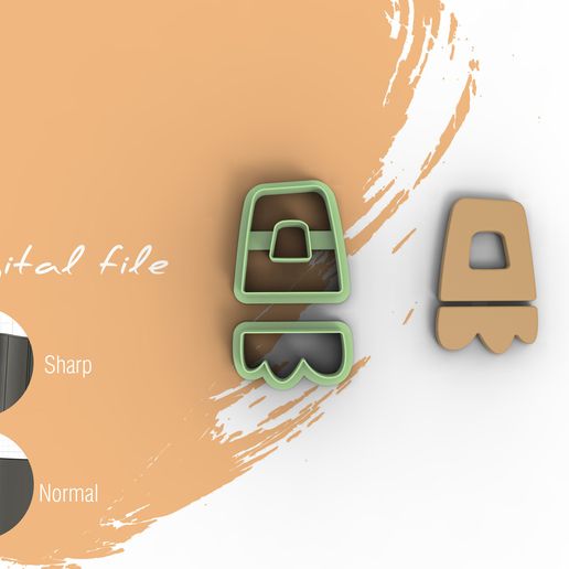 Organic Combo N Polymer Clay Cutter | Digital STL File | 4 Sizes | 2 Cutter Versions 3D model