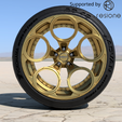 rotiform-ZRH-v821212.png Rotiform ZRH 18 inch rims with yokohama advan tires for diecast and scale models