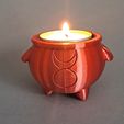 20230702_144837.jpg Cauldron Tea Light Holder, Witchy Candle, Wicca