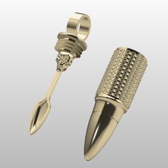 10.jpeg Fichier STL Cuillère à tabac cuillère or 3d printable jewelry・Modèle pour imprimante 3D à télécharger