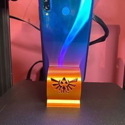 Foto-G.jpg Free STL file The Legend of Zelda cell phone holder・3D printing model to download