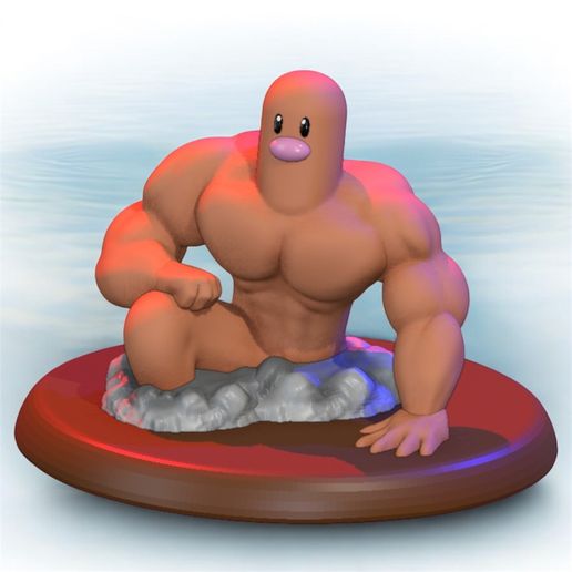 👾 Diglett ultra Swole mamadisimo・ 3D File for 3D printing・Cults
