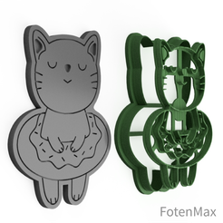 0001-Cat-with-donat.png Cat with donat Cookie Cutter 0001