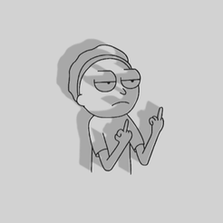 FU-Morty.png STL-Datei FU Morty Dekoration - 2D Kunst・3D-druckbares Modell zum Herunterladen