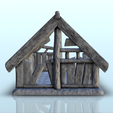 63.png Ruins of destroyed medieval house with thatched roof (9) - Warhammer Age of Sigmar Alkemy Lord of the Rings War of the Rose Warcrow Saga
