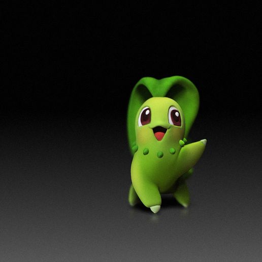 Chikorita PLANTER VERSION - POKMON FIGURINE - 3D PRINT MODEL STL File  for Cults