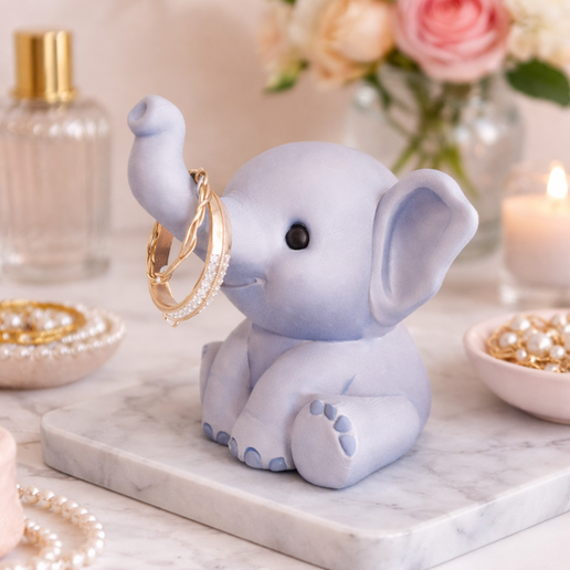 Elephant Ring Holder – Cute Jewelry Organizer – 3D Printable Decor