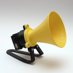 Capture d’écran 2016-12-02 à 17.57.44.png Free STL file "Megaphone" MP3 player・3D printing idea to download