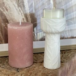 Unbenannt.jpg STL file Candle Holder "Leaf Design" Modern Design 2023 just scale it 😊・3D printing model to download