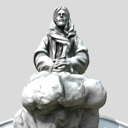 12.jpg Free STL file Jesus Prays in Gethsemane - 3DPrinting・3D print design to download, ronnie_yonk
