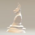 anubis with base side view.jpg Egyptian God : Anubis Bust Statue With Base and Without Tribal Art Decor