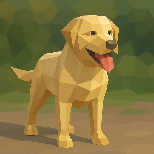 🐉 Low Poly Labrador Retriever・ STL File for 3D printing・Cults