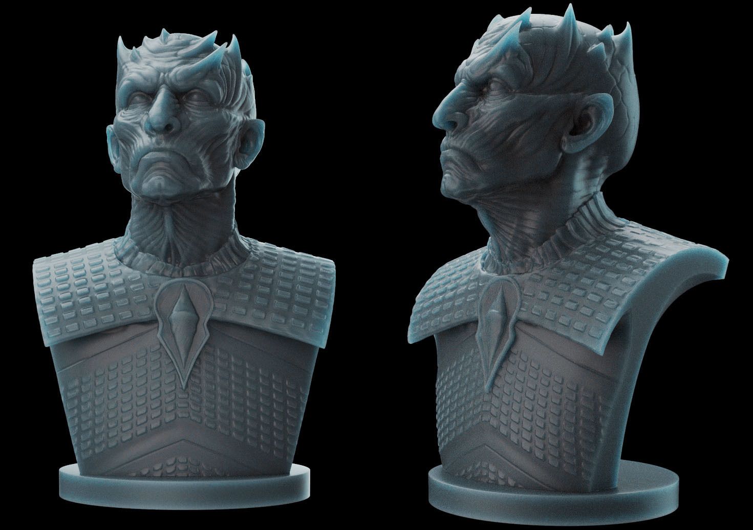 Download OBJ file Night King Bust v2 Game of Thrones 3D print model