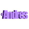 andres.stl PACK OF NAME KEY RINGS (100 NAMES) VOLUME 2