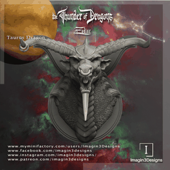 Taurus-Dragon-Front-View.png 3D-Datei Vorgestützter Drache im Tierkreiszeichen Stier・3D-druckbares Modell zum Herunterladen