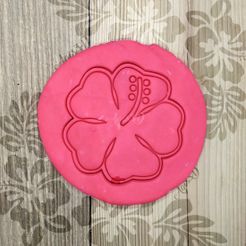6.jpg Fichier STL FLEUR TROPICALE - EMPORTE-PIÈCE - FONDANT HAWAÏEN OU PLAQUE À BISCUITS À DÉCOUPER・Modèle à télécharger et à imprimer en 3D