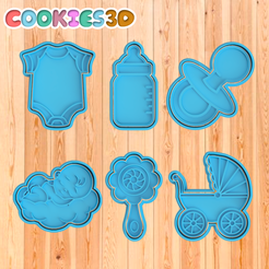 BABY-SHOWER.png Baby shower cookie cutters set - Cookies