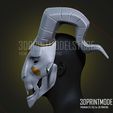 Neon_White_Neon_Yellow_Mask_3D_Print_Model_STL_File_04.jpg Neon White Cosplay Mask - Neon Yellow Mask - Halloween Costume