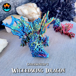 18.png Wickedwing Dragon, Imposanter Halloween-Drache, Druck an Ort und Stelle, keine Stützen