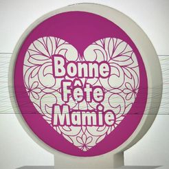 lampe-bonne-fete-mamie.jpg STL file Happy birthday lamp granny・Template to download and 3D print