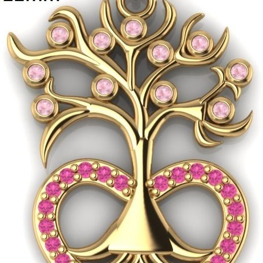 Heart and Tree of Life Pendant 3D model