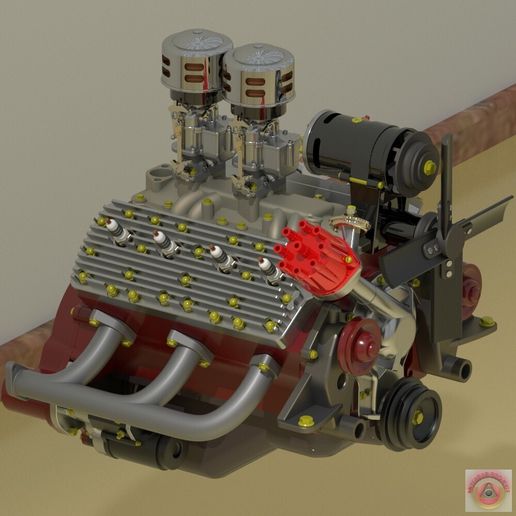 Flathead-Navarro_Render_3.jpg KIT RACING NAVARRO für Motor FORD FLATHEAD V8