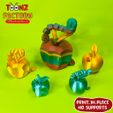 TOONZ FACTORY PRINT.IN.PLACE NO SUPPORTS Flexi Print-In-Place Apple Worm Articulated