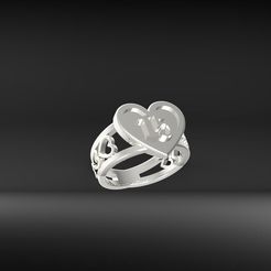 anillo-corazones-15.67.jpg Archivo STL Anillo corazón número 15・Diseño para descargar y imprimir en 3D