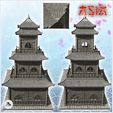 4.jpg Oriental pagoda with multiple curved roofs and double terraces (4) - Medieval Asia Feudal Asian Traditionnal Ninja Oriental