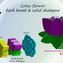 L.jpg Archivo STL Lotus flower mold: bath bomb & solid shampoo. Molde flor de loto: Bomba de baño y champú sólido.・Modelo para descargar e imprimir en 3D