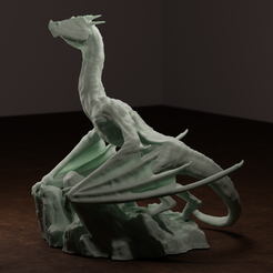 dragon-2.png Archivo 3D Dragón en la cima de la montaña・Plan imprimible en 3D para descargar