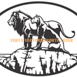 LEON.png LION AND LIONESS LANDSCAPE DECORATION WALL ART - 3D PRINTING AND LASER CUTTING