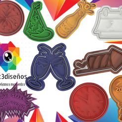 Año-Nuevo.png Fichier 3D JEU DE 9 COUPEURS DE NOUVEL AN・Design imprimable en 3D à télécharger