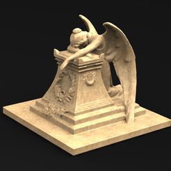 Angel_01_KEY.jpg Télécharger fichier OBJ gratuit Modèle 3D de la Statue de l'Ange 2 • Design pour imprimante 3D, DavidG7