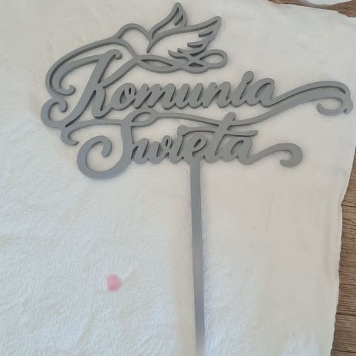 Holy Comunion PL Komunia Święta Topper 3D model preview