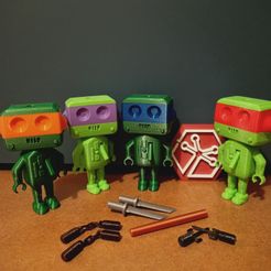 IMG20210123212145.jpg Free STL file NINJA TURTLES WEAPONS FOR CYBER_ROB THE ROBOT (EXPANSION)・3D printer model to download, mellocarlo