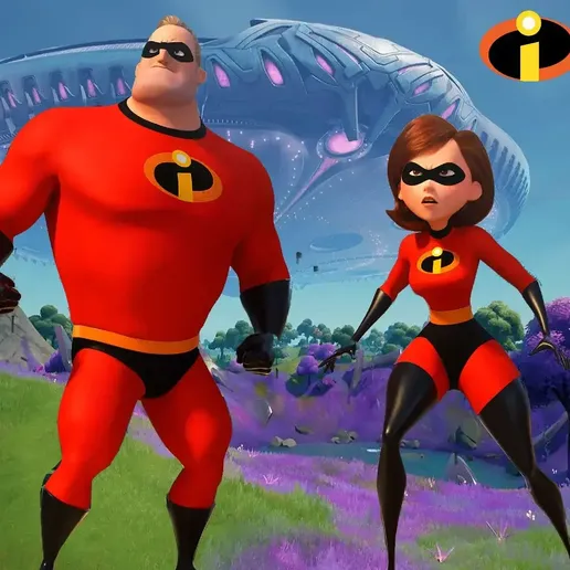 Mr and Mrs Incredible low poly 3D model