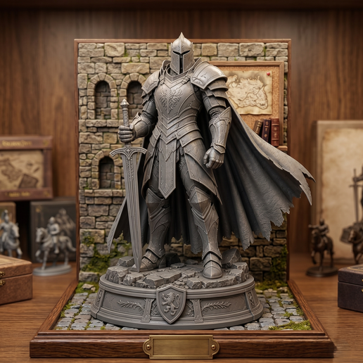 🎲 Medieval Knight Miniature - Heavy Armor RPG Tabletop Figurine・ STL ...