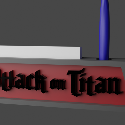 Attack on Titan Pen and Business Card Holder 3D model