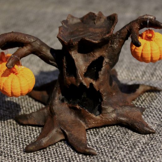 Halloween Tree 6.jpg Download free STL file Halloween Tree with Pumpkins • 3D print template, Alike86