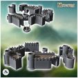 5.jpg Set of modular stone medieval walls with roof towers (23) - Medieval Gothic Feudal Old Archaic Saga 28mm 15mm RPG
