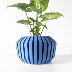 DSC06315.jpg Le pot Vaki avec plateau de drainage et support : Décoration moderne et unique pour plantes et succulentes | Fichier STL